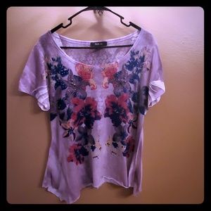 Asymmetrical bottomed embellished top